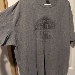 Gildan Gray Graphic Short Sleeve Tee- Feelin PhiloSLOTHical